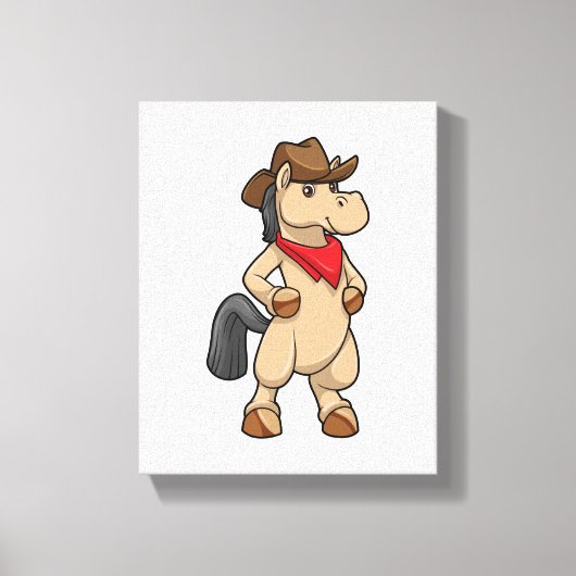 Paarden als Cowboy Canvas Afdruk (Voorkant)