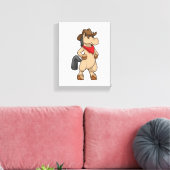 Paarden als Cowboy Canvas Afdruk (Insitu (Woonkamer))