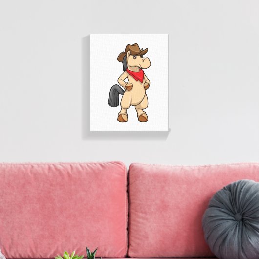 Paarden als Cowboy Canvas Afdruk (Insitu (Woonkamer))