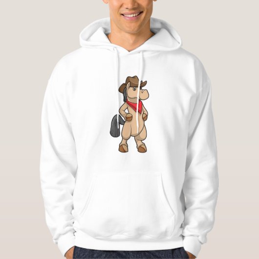 Paarden als Cowboy Hoodie (Voorkant)