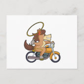 Paarden als cowboy met laso en motorfiets briefkaart (Voorkant)