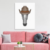 Paarden als cowboy met Pet Canvas Afdruk (Insitu (Woonkamer))