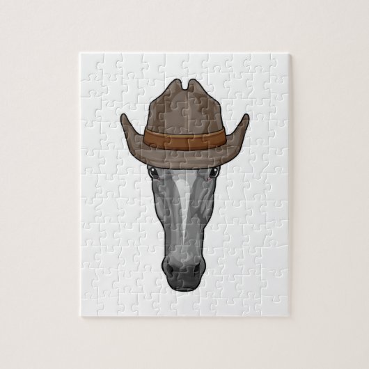 Paarden als cowboy met Pet Legpuzzel (Verticaal)