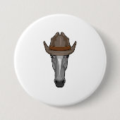 Paarden als cowboy met Pet Ronde Button 7,6 Cm (Voorkant)