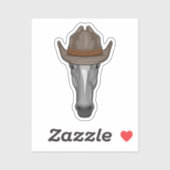 Paarden als cowboy met Pet Sticker (Vel)