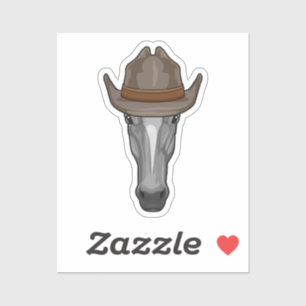 Paarden als cowboy met Pet Sticker
