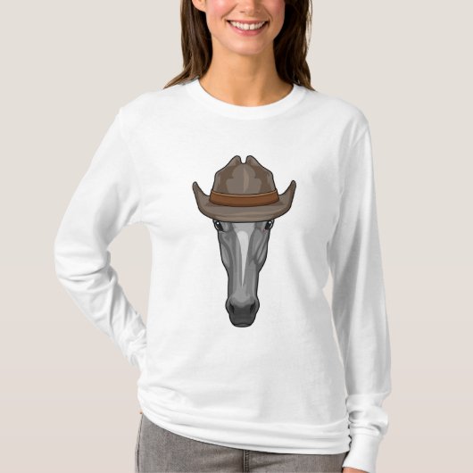 Paarden als cowboy met Pet T-shirt (Voorkant)