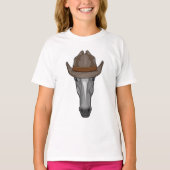 Paarden als cowboy met Pet T-shirt (Voorkant)