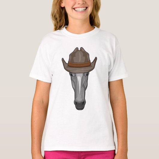 Paarden als cowboy met Pet T-shirt (Voorkant)