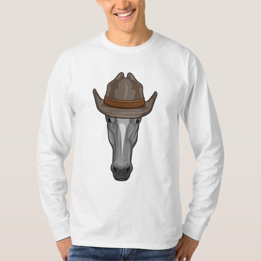 Paarden als cowboy met Pet T-shirt (Voorkant)