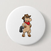 Paarden als Cowboy Ronde Button 7,6 Cm (Voorkant)