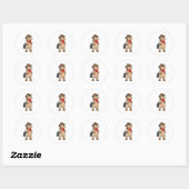Paarden als Cowboy Ronde Sticker (Vel)