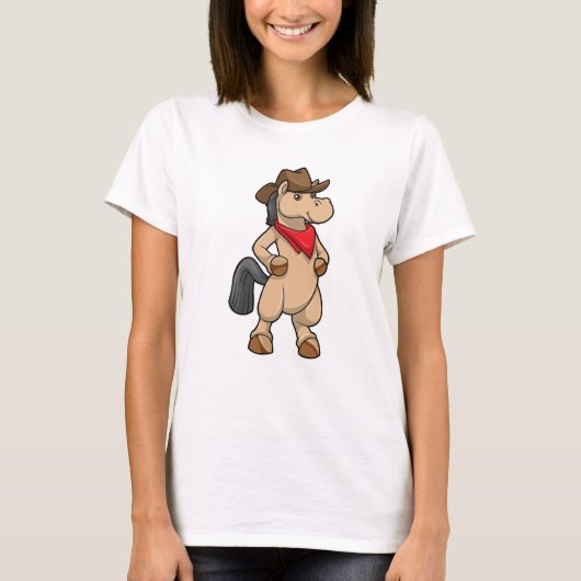 Paarden als Cowboy T-shirt (Voorkant)