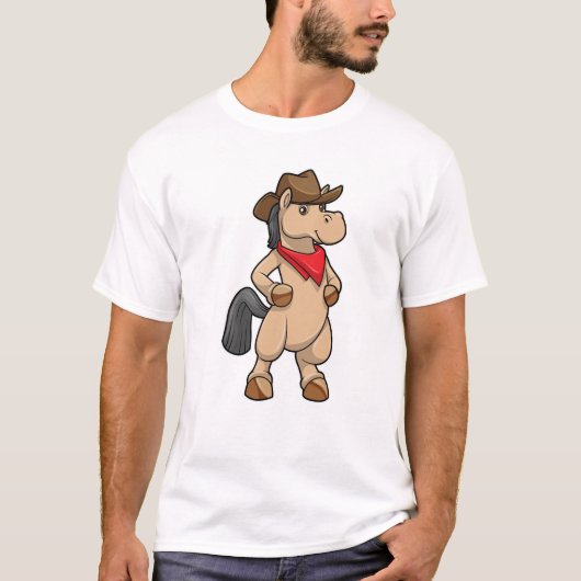 Paarden als Cowboy T-shirt (Voorkant)