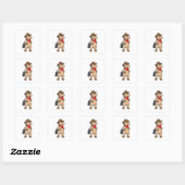 Paarden als Cowboy Vierkante Sticker (Vel)