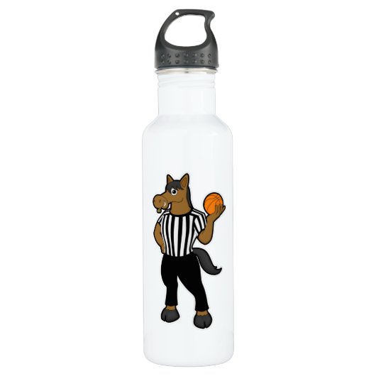 Paarden als referentie met Basketball & Whistle Waterfles (Voorkant)