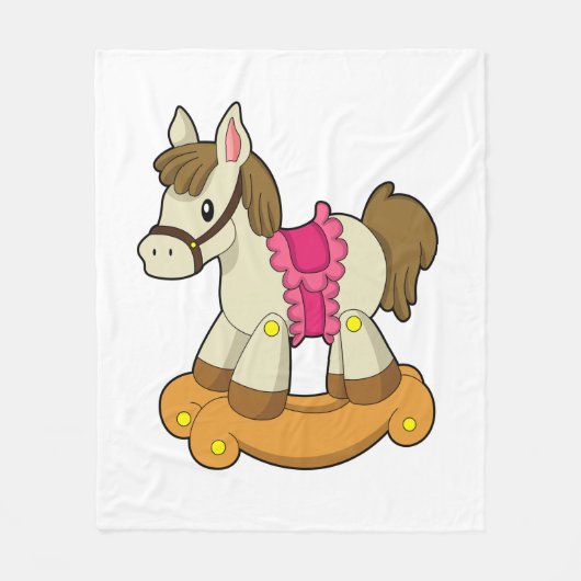 Paarden als Rocking horse.PNG Fleece Deken (Voorkant)