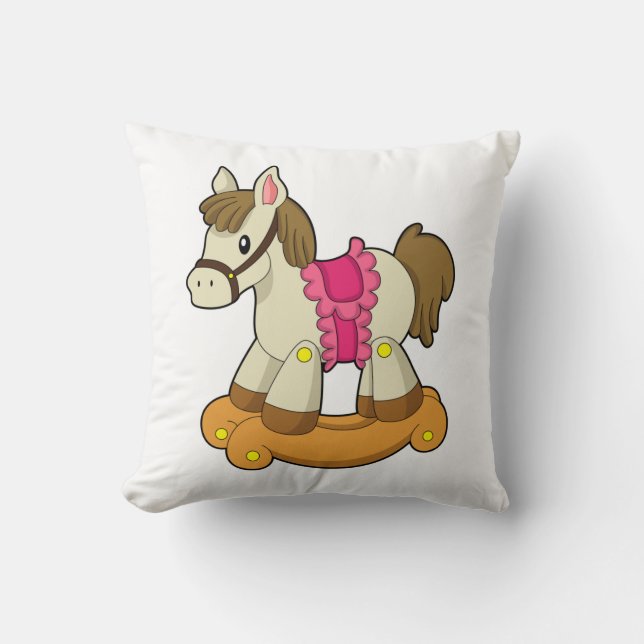 Paarden als Rocking horse.PNG Kussen (Voorkant)