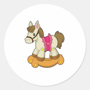 Paarden als Rocking horse.PNG Ronde Sticker