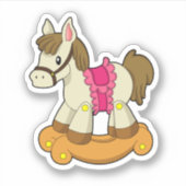 Paarden als Rocking horse.PNG Sticker (Voorkant)