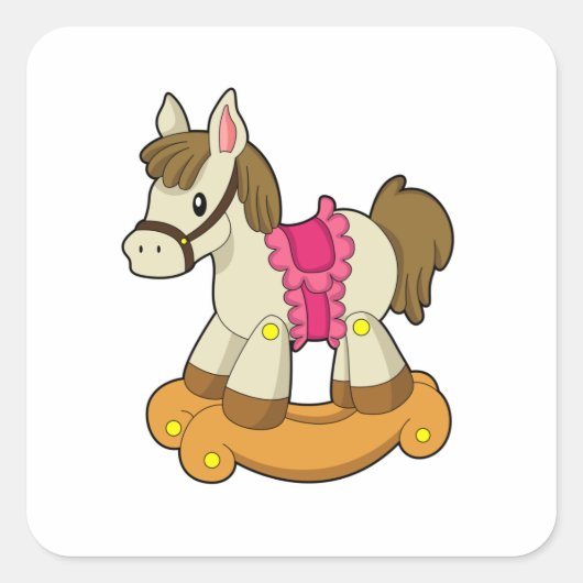 Paarden als Rocking horse.PNG Vierkante Sticker (Voorkant)