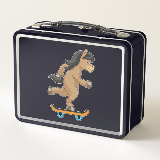 Paarden als Skater met skateboard (Achterkant)