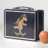 Paarden als Skater met skateboard (In situ)