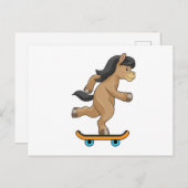 Paarden als Skater met skateboard Briefkaart (Voorkant / Achterkant)