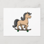 Paarden als Skater met skateboard Briefkaart (Voorkant)