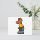 Paarden als Skater met skateboard Briefkaart (Staand voorkant)