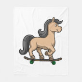 Paarden als Skater met skateboard Fleece Deken (Voorkant)