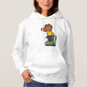 Paarden als Skater met skateboard Hoodie (Voorkant)