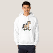 Paarden als Skater met skateboard Hoodie (Voorkant volledig)