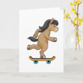 Paarden als Skater met skateboard Kaart (Gele Bloem)