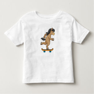 Paarden als Skater met skateboard Kinder Shirts