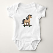Paarden als Skater met skateboard Romper (Voorkant)