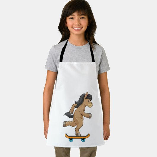 Paarden als Skater met skateboard Schort (Insitu)