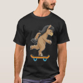 Paarden als Skater met skateboard T-shirt (Voorkant)