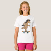 Paarden als Skater met skateboard T-shirt (Voorkant volledig)