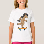 Paarden als Skater met skateboard T-shirt (Voorkant)