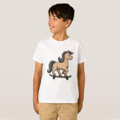 Paarden als Skater met skateboard T-shirt (Voorkant volledig)