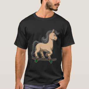 Paarden als Skater met skateboard T-shirt