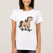 Paarden als Skater met skateboard T-shirt (Voorkant)