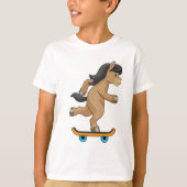 Paarden als Skater met skateboard T-shirt (Voorkant)
