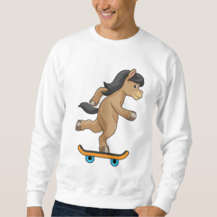 Paarden als Skater met skateboard Trui