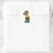 Paarden als Skater met skateboard Vierkante Sticker (Tas)