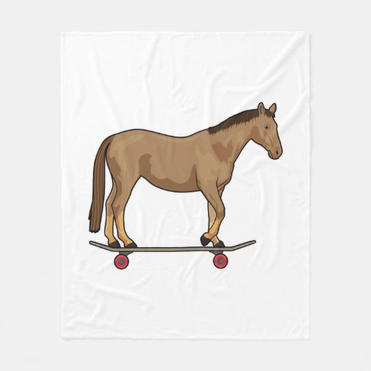 Paarden als Skater op skateboard Fleece Deken (Voorkant)