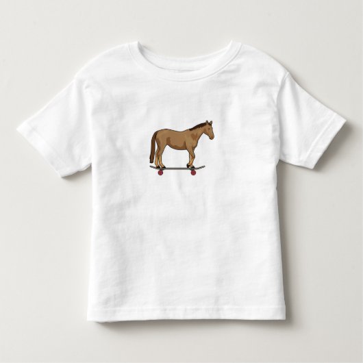 Paarden als Skater op skateboard Kinder Shirts (Voorkant)