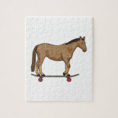 Paarden als Skater op skateboard Legpuzzel (Verticaal)