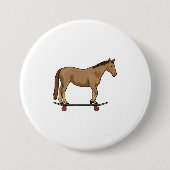 Paarden als Skater op skateboard Ronde Button 7,6 Cm (Voorkant)